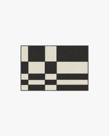 Coen Check Black &amp; Ivory Rug (size: 2'x3')