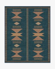 Lark Blue &amp; Rose Rug (size: 8'x10')