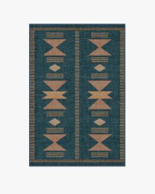 Lark Blue &amp; Rose Rug (size: 4'x6')
