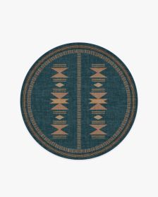 Lark Blue &amp; Rose Rug (size: 5' Round)