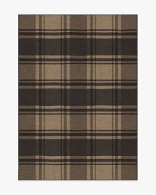 Easton Plaid Charcoal &amp; Natural Rug (size: 5'x7')