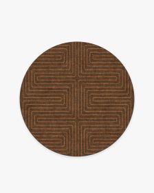 Jonathan Adler Labyrinth Brown &amp; Orange Rug (size: 5' Round)