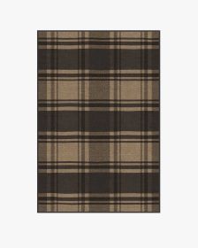 Easton Plaid Charcoal &amp; Natural Rug (size: 4'x6')