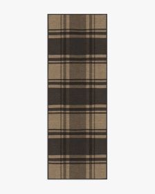 Easton Plaid Charcoal &amp; Natural Rug (size: 2.5'x8')