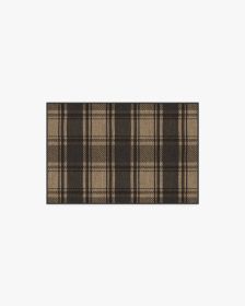 Easton Plaid Charcoal &amp; Natural Rug (size: 2'x3')