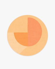 Pantone Peach Fuzz Pop Divide Tufted Rug (size: 5' Round)