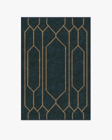 The Hiltons Bryant Marine Blue &amp; Gold Tufted Rug (size: 4'x6')