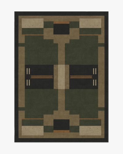 Architectural Digest Monolith Olive Green Tufted Rug
