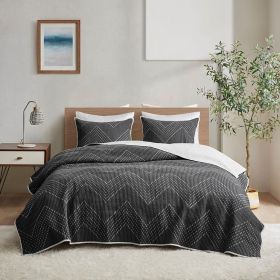 3 Piece Embroidered Cotton Quilt Set (Color: as Pic)