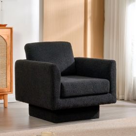 [New+Video]360° Modern Swivel Accent Chair,30" W Teddy Sherpa Round Armchair,Thick Padded Single Lounge Sofa,Upholstered Comfy Barrel Chair (Color: as Pic)