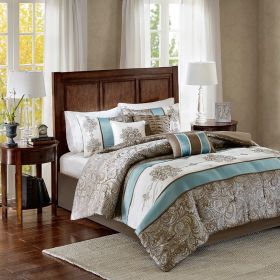 Jacquard 7 Piece Comforter Set (Color: as Pic)