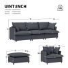 [New+Video] 94*35" 3 Seat Sofa Module for Modular Sectional Sofa,Wide Seat,Chenille Cloud Couch with Throw Pillows