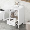 20" Bathroom Vanity with Sink, Bathroom Cabinet with Soft Closing Glass Door, A Drawer