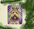 Wheaten Terrier King of Mardi Gras Porcelain Ornament Christmas Tree Hanging Decorations for Home Christmas Holiday, Rectangle, Gift, Multicolor