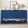 U-Style Functional Entryway Console Table with Ample Storage,Suitable for Study,Entrance and Living Room