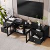 70.9" Modern TV Stand for TVs up to 75 Inches,Entertainment Center with Glass Door,4 Drawers and 2 Cabinets