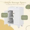 24" Modern Sleek Bathroom Vanity Elegant Ceramic Sink with Solid Wood Frame, Adjustable Shelf