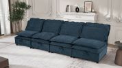 U_Style Double-Layer Cushion Modular Sofa, Freely Combinable, 4-Seater with Storage Function, Includes 4 Soft Cushions, Perfect for Living Rooms