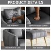 Velvet Accent Chair Set Barrel Chair with Ottoman Modern Club Chair Reading Armchair with Lumbar Pillow for Living Room, Bedroom, Study Room