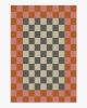 Jonathan Adler Checker Border Pink &amp; Orange Rug