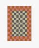 Jonathan Adler Checker Border Pink &amp; Orange Rug