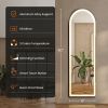 3 Color Lighting Mirror with LED Lights, 60"x16" Lighted Floor Standing Mirror with Stand