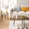 27.56" Round Nesting Coffee Table Set of 2, Circular Nesting End Table Set, Round Marble Tabletop, and Sturdy Metal Base for Living Room, bedroom